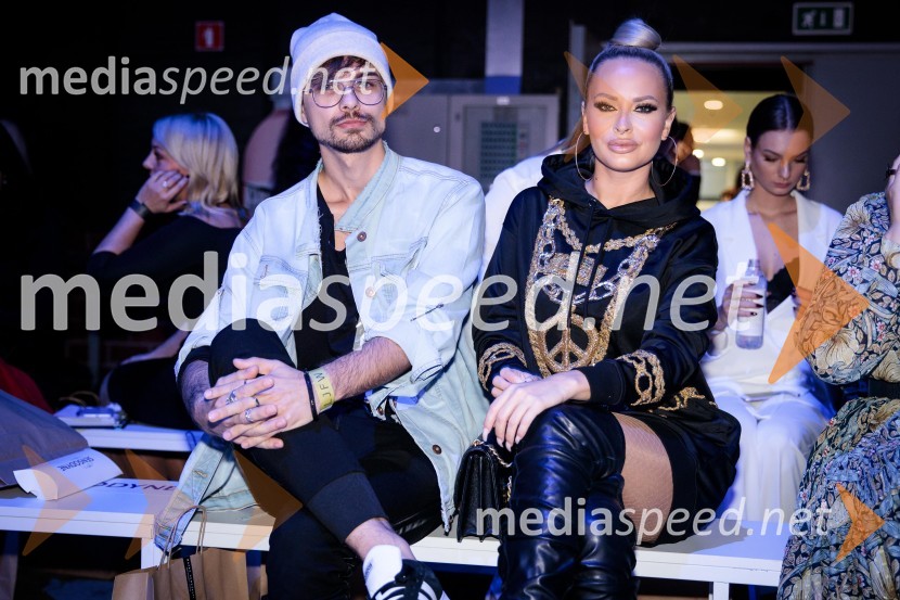  David Hojnik, modni oblikovalec DH fashion;  Doroteja Premužič, vizažistkaLjubljana Fashion Week 2018, prvi dan