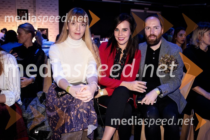  Petra Windschnurer, urednica mode in lepote, Elle;  Lorella Flego, voditeljica;  ... Ljubljana Fashion Week 2018, prvi dan