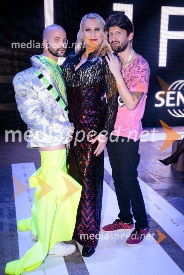  ... ;  Christa Žentiily - Salomé;  Tomaž  Mihelič, novinarLjubljana Fashion Week 2018, prvi dan