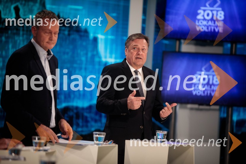  Dragan Matič, poslanec SMC;  Zoran Janković, župan, Mestna občina LjubljanaPredvolilno soočenje kandidatov za župana Ljubljane