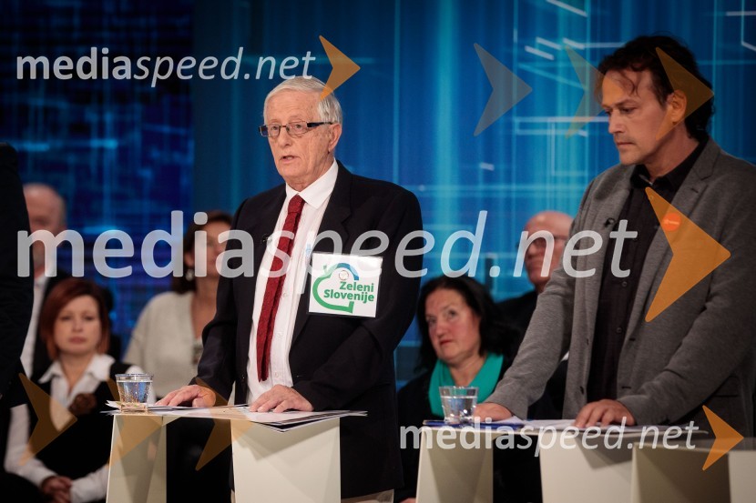  Tomaž Ogrin, kandidat Stranke mladih;  Milan  Jakopovič, humanitarec, ustanovitelj in predsednik dobrodelnega društva Petka za nasmehPredvolilno soočenje kandidatov za župana Ljubljane