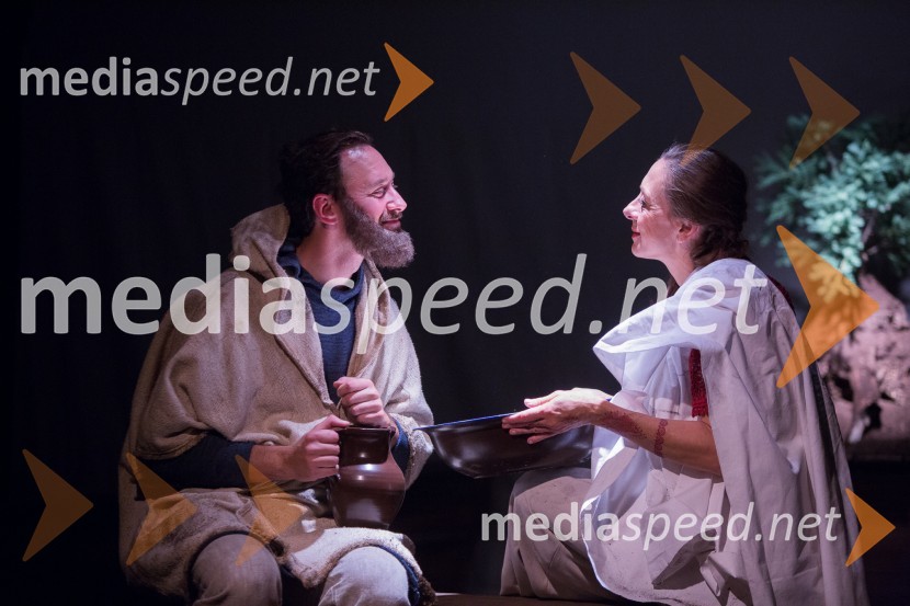  Miha Rodman, igralec;  Maruša Oblak, igralkaLjubljanska premiera predstave Prerok