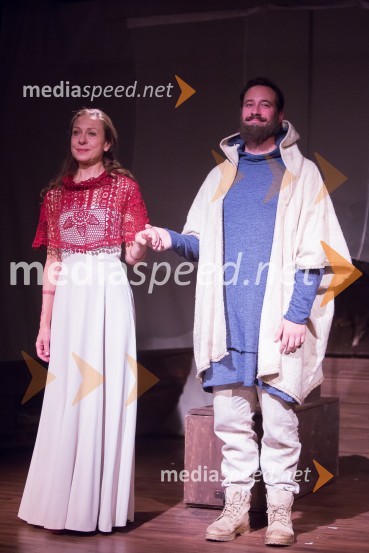  Maruša Oblak, igralka;  Miha Rodman, igralecLjubljanska premiera predstave Prerok