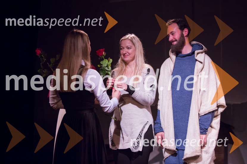  ... ;  Barbara Pia Jenič, režiserka;  Miha Rodman, igralecLjubljanska premiera predstave Prerok