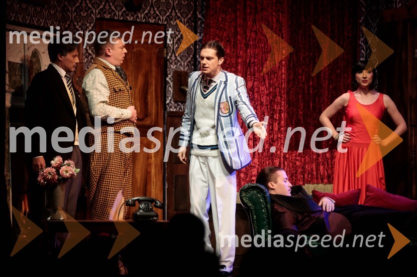  Mario Dragojević, igralec;  Luka Cimprič, igralec;  Matej Zemljič, igralec;  Dominik Vodopivec, igralec;  Sara Gorše, igralkaPredstava, ki gre narobe, premiera gledališke komedije