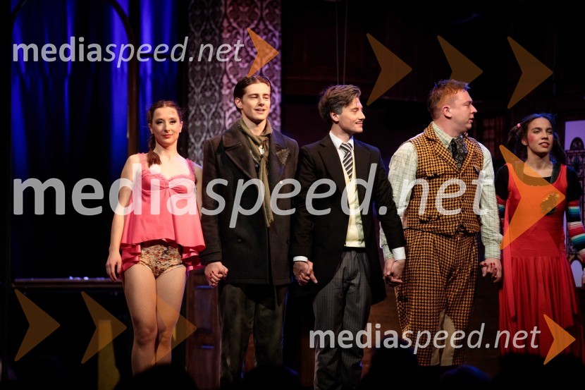  Sara Gorše, igralka;  Matej Zemljič, igralec;  Mario Dragojević, igralec;  Luka Cimprič, igralec;  Klara Kastelec, igralkaPredstava, ki gre narobe, premiera gledališke komedije