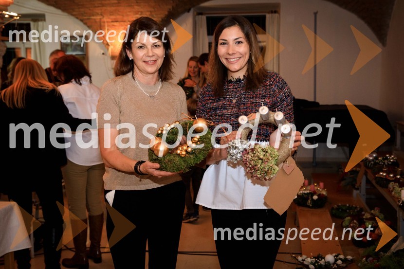 mag. Lidia Pavlin, agencija Nicha;  Gala Pavlin, Borzno posredniška hiša ILIRIKAIzdelovanje adventnih venčkov z znanimi Slovenci 2018