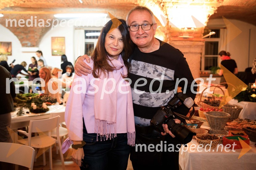  Tjaša Morel Milharčič;  Vito Tofaj, fotografIzdelovanje adventnih venčkov z znanimi Slovenci 2018