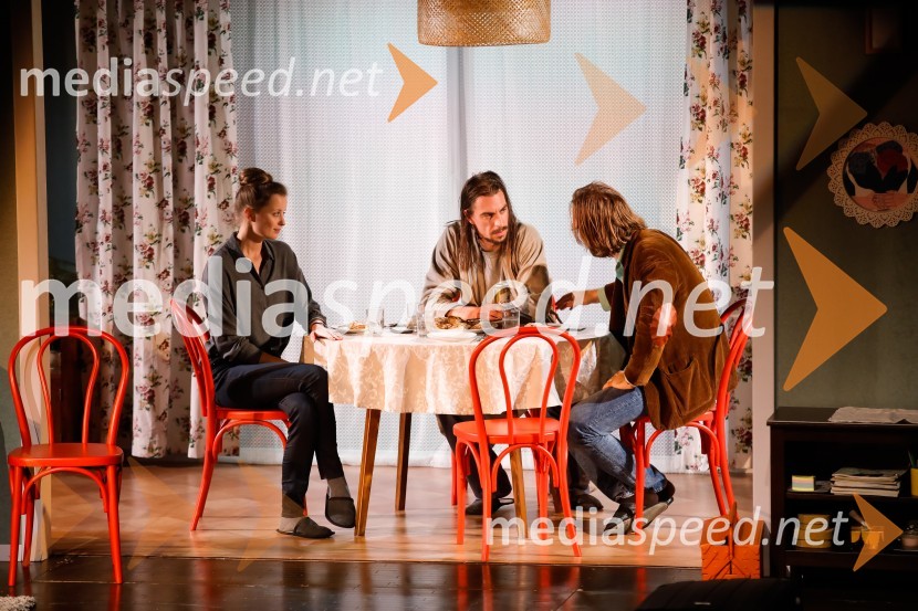  Ajda Smrekar, igralka;  Jure Henigman, igralec;  Matej Puc, igralecTih vdih, premiera predstave