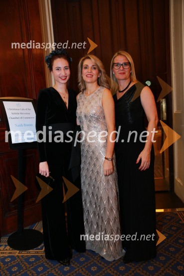  Sara Ana Žerko;  Barbara Uranjek, direktorica, Britansko-slovenska gospodarska zbornica;  Nataša Arko, direktorica marketinga, SID Prva kreditna zavarovalnicaChristmas Gala dinner