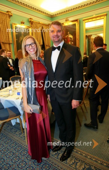dr. Valentina Prevolnik Rupel, ministrica za zdravje;  Tadej Rupel, veleposlanik Republike Slovenije v Združenem kraljestvu Velike Britanije in Severne IrskeChristmas Gala dinner