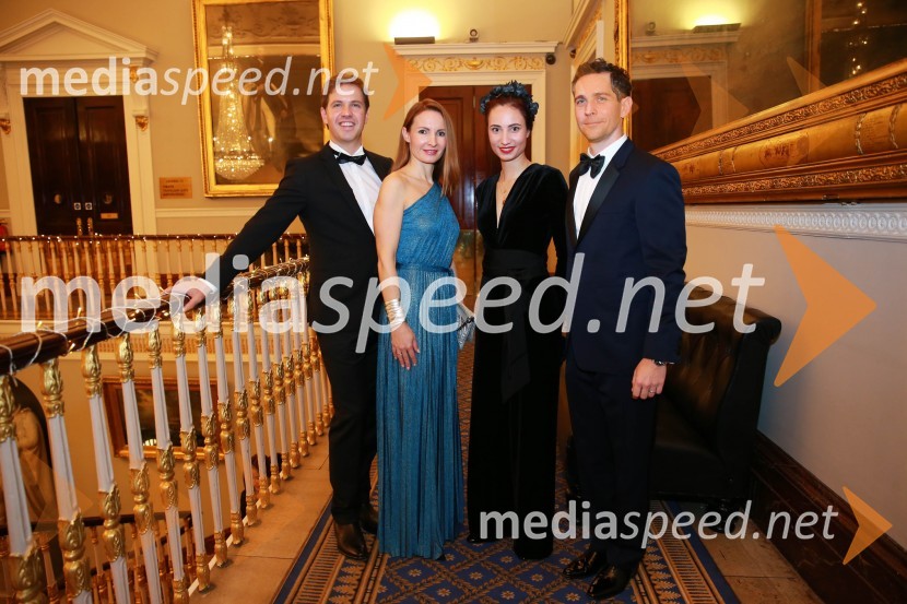  Nemanja Malbašić, SRC;  Jana Poljak;  Sara Ana Žerko;  Miha Žerko, predsednik, Britansko-slovenska gospodarska zbornicaChristmas Gala dinner