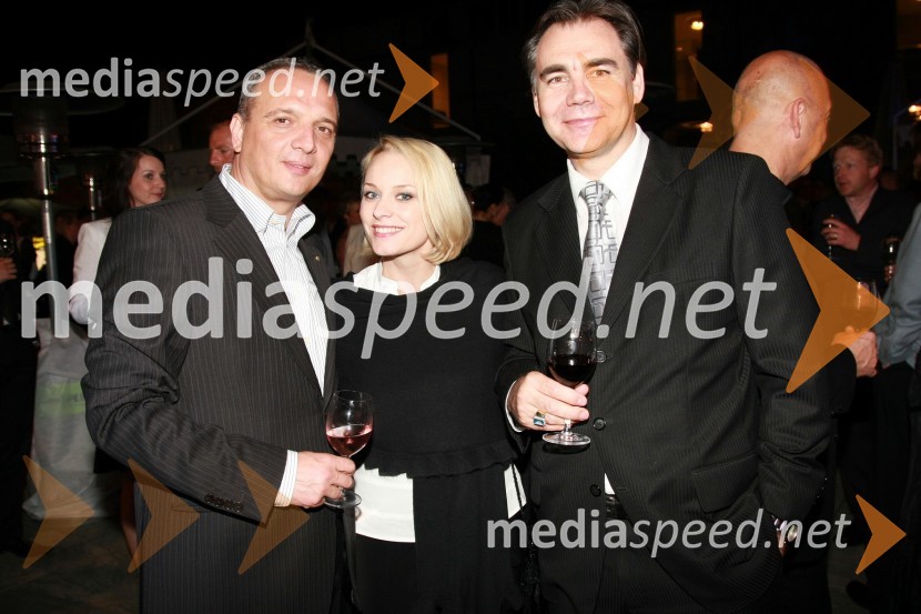 Damjan Damjanovič, direktor Slovenske filharmonije in njegova žena Sabina Cvilak, operna pevka in ...Otvoritev Festivala Ljubljana 2008: Kraljevi filharmonični orkester iz Londona