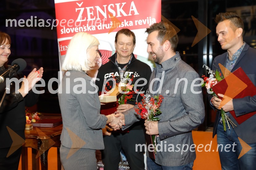 mag. Ksenija Klampfer, ministrica za delo, družino, socialne zadeve in enake možnosti RS;  Andrej  Težak-Tešky, stand-up komik, manager, producent, tekač na dolge proge in dobrodelnež;  David  Zorko, darovalec 2018;  Jure  Poglajen, darovalec 2018Ljudje odprtih rok leta 2018