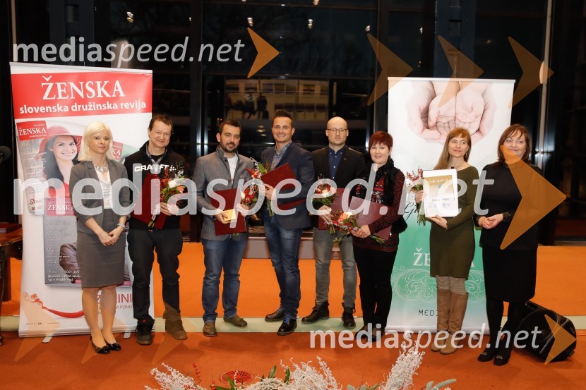 mag. Ksenija Klampfer, ministrica za delo, družino, socialne zadeve in enake možnosti RS;  Andrej  Težak-Tešky, stand-up komik, manager, producent, tekač na dolge proge in dobrodelnež;  David  Zorko, darovalec 2018;  Jure  Poglajen, darovalec 2018;  ... ;  ... ;  ... ;  Marta Krpič, urednica ŽenskeLjudje odprtih rok leta 2018