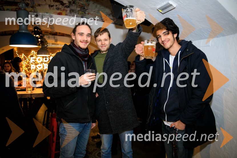  Rok Ahačevčič, skupina Lumberjack;  Jaka Novak, skupina Lumberjack;  David Podgornik, skupina LumberjackDruženje hišnih glasbenikov založbe Nika