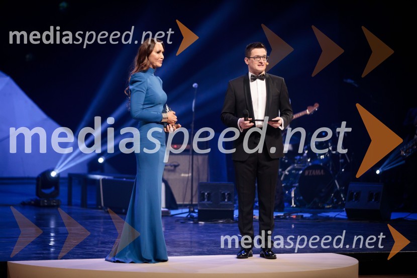  Mirjam Poterbin, mama Luke Dončića;  Saša  Jerković, novinarLuka Dončić in Janja Garnbret športnika leta 2018