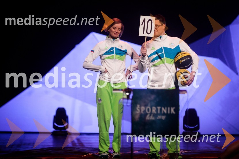  Ajda Smrekar, igralka;  Saša  Jerković, novinarLuka Dončić in Janja Garnbret športnika leta 2018