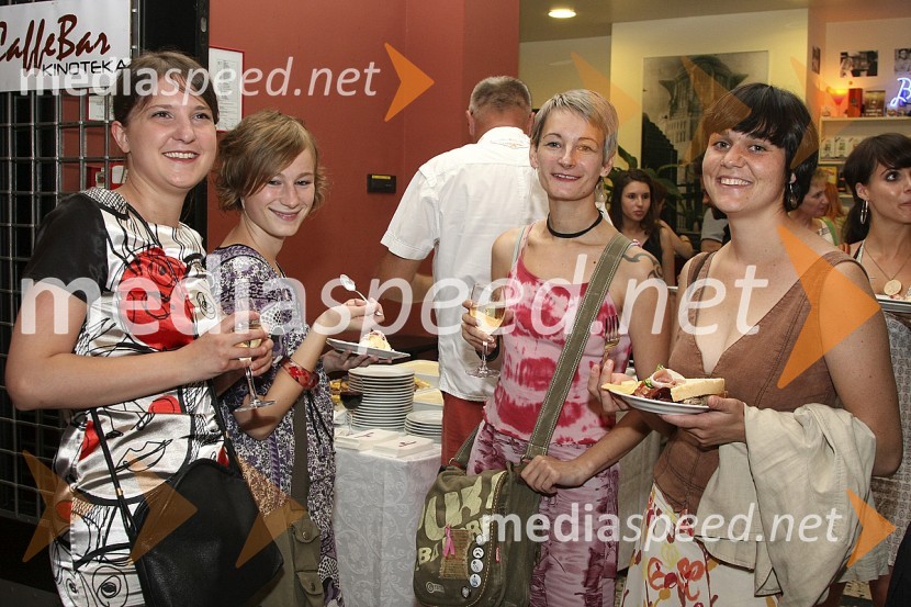 Petra Albreht, Bojana Bregar, programski oddelek Slovenske kinoteke, Branka Resnik, urednica Kinotečnika, Maja Apat, vodja Kinotečnega klubaZaključek festivala evropskega filma Euroteka