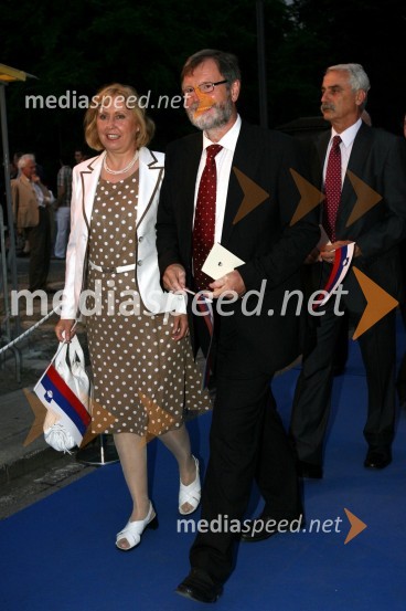 Dr. Ivan Rozman, rektor Univerze v Mariboru s soprogo dr. Janjo Črčinovič RozmanProslava ob Dnevu državnosti 2008