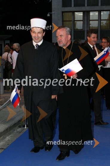 Mag. Nedžad Grabus, ljubljanski mufti in Peran Bošković, paroh Srbske pravoslavne Cerkve v SlovenijiProslava ob Dnevu državnosti 2008