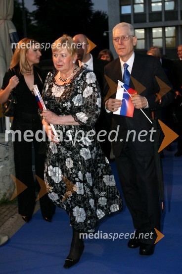 Dr. Lovro Šturm, minister za pravosodje in njegova soproga Milica Šturm, pesnica in pisateljicaProslava ob Dnevu državnosti 2008