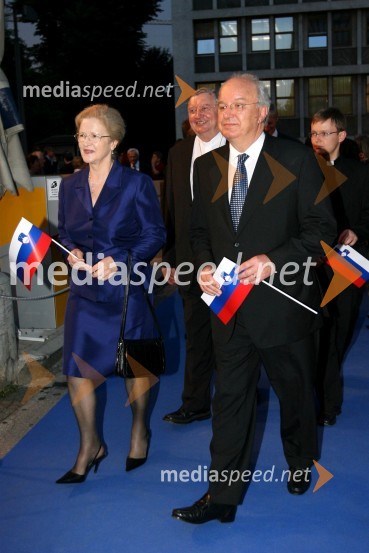 Andrej Bajuk, minister za finance z ženoProslava ob Dnevu državnosti 2008