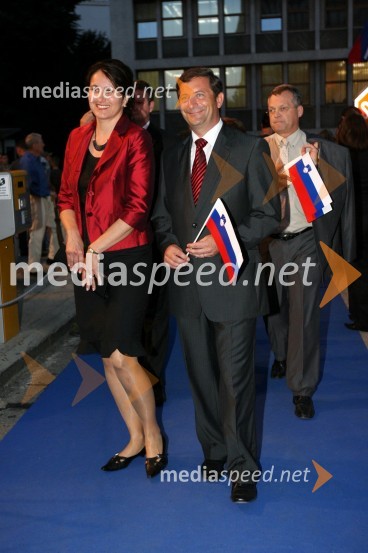 Karl Viktor Erjavec, minister za obrambo s soprogoProslava ob Dnevu državnosti 2008