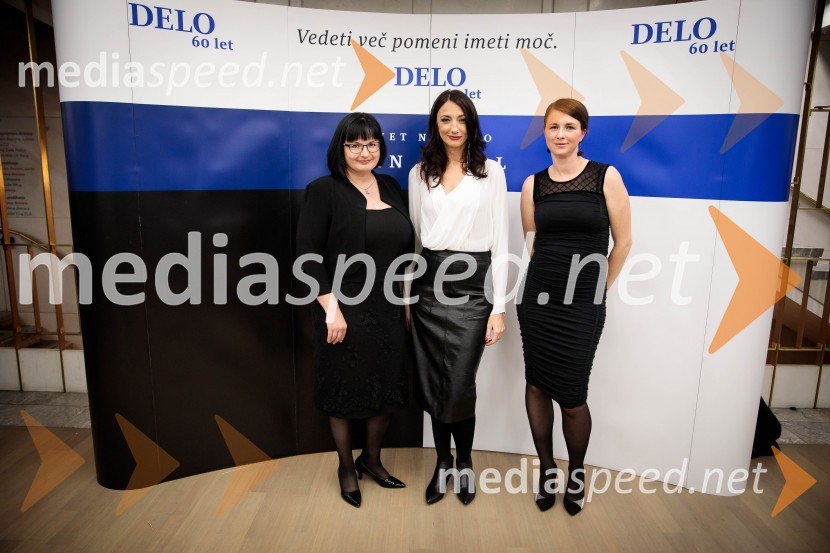  Nataša  Luša, direktorica družbe Delo d.o.o.;  Vesna Milek, novinarka in publicistka;  Estera Lah Poljak,  vodja projekta Delova 60-letnica, marketing, DeloDelo 60 let