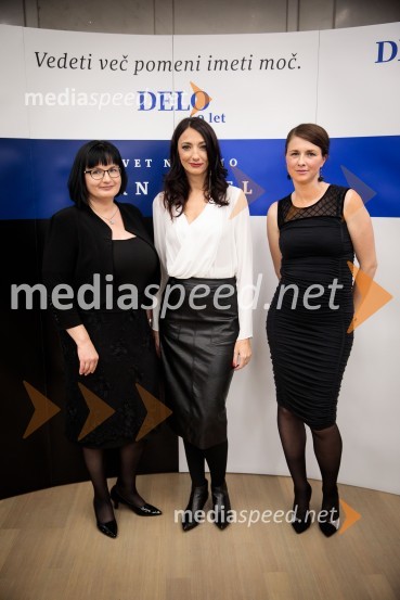  Nataša  Luša, direktorica družbe Delo d.o.o.;  Vesna Milek, novinarka in publicistka;  Estera Lah Poljak, DeloDelo 60 let