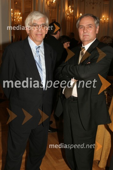 Aleks Štakul, nekdanji generalni direktor RTV Slovenija in dr. Jože GlogovšekLabodje jezero, premiera baleta SNG Maribor