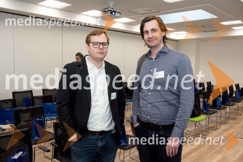 dr. Blaž Fortuna, laboratorij za umetno inteligenco na Institutu Jožef Stefan in direktor Qlector;  Alexander Engels, Solopex, d. o. o.Kick Off Meeting, predstavitev izsledkov raziskave in diskusija o digitalizaciji v podjetjih