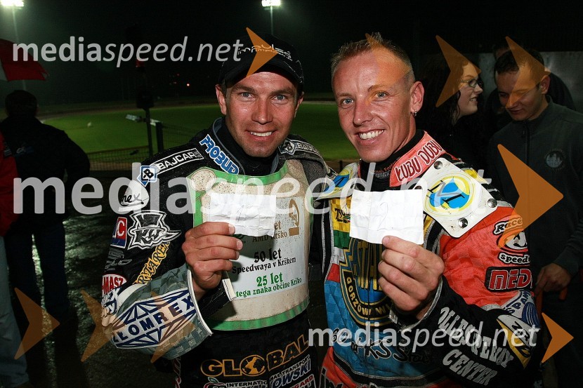 Sebastian Ulamek (Poljska), 1. mesto in Matej Ferjan (Madžarska), 2. mestoSpeedway, 25. dirka za Zlati znak