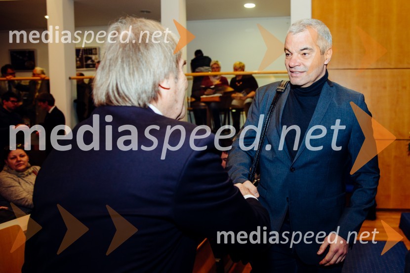 prof. dr. Dušan Radonjič, Ekonomsko - poslovna fakulteta v Mariboru, Univerza v Mariboru;  Aleksander Saša Arsenovič, župan Mestne občine MariborOb Rektorjevem dnevu podelili priznanja in nagrade Univerze v Mariboru