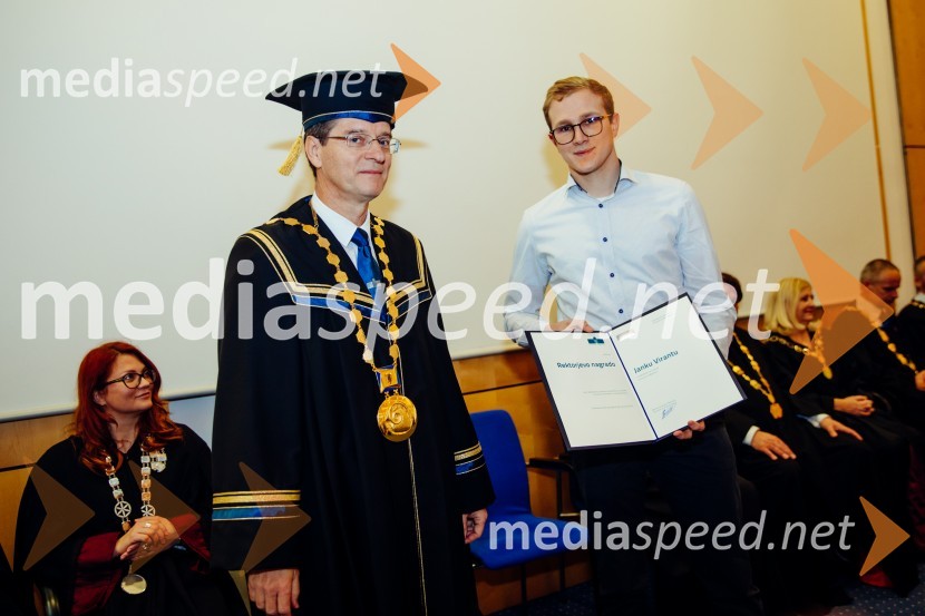 prof. dr. Zdravko Kačič, rektor Univerze v Mariboru;  Janko Virant, Fakulteta za turizem, Univerza v MariboruOb Rektorjevem dnevu podelili priznanja in nagrade Univerze v Mariboru