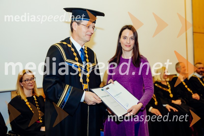 prof. dr. Zdravko Kačič, rektor Univerze v Mariboru;  Tina Brezovnik, Univerza v MariboruOb Rektorjevem dnevu podelili priznanja in nagrade Univerze v Mariboru