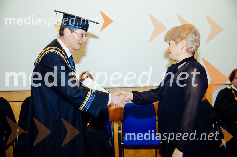 prof. dr. Zdravko Kačič, rektor Univerze v Mariboru;  Tatjana Šenveter, Univerza v MariboruOb Rektorjevem dnevu podelili priznanja in nagrade Univerze v Mariboru