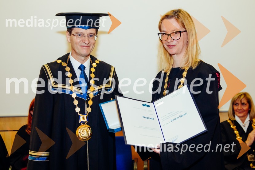 prof. dr. Zdravko Kačič, rektor Univerze v Mariboru; izr. prof. dr. Polona Šprajc, Univerza v MariboruOb Rektorjevem dnevu podelili priznanja in nagrade Univerze v Mariboru