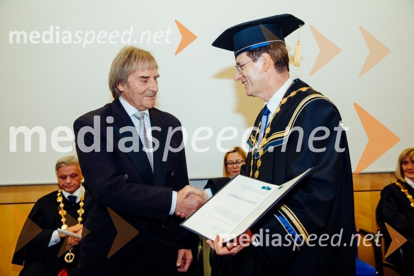 prof. dr. Dušan Radonjič, Ekonomsko - poslovna fakulteta v Mariboru, Univerza v Mariboru; prof. dr. Zdravko Kačič, rektor Univerze v MariboruOb Rektorjevem dnevu podelili priznanja in nagrade Univerze v Mariboru