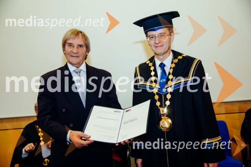 prof. dr. Dušan Radonjič, Ekonomsko - poslovna fakulteta v Mariboru, Univerza v Mariboru; prof. dr. Zdravko Kačič, rektor Univerze v MariboruOb Rektorjevem dnevu podelili priznanja in nagrade Univerze v Mariboru