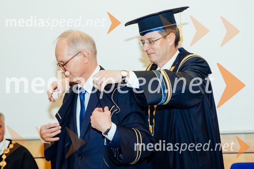 prof. dr. Heikki Ruskoaho; prof. dr. Zdravko Kačič, rektor Univerze v MariboruOb Rektorjevem dnevu podelili priznanja in nagrade Univerze v Mariboru