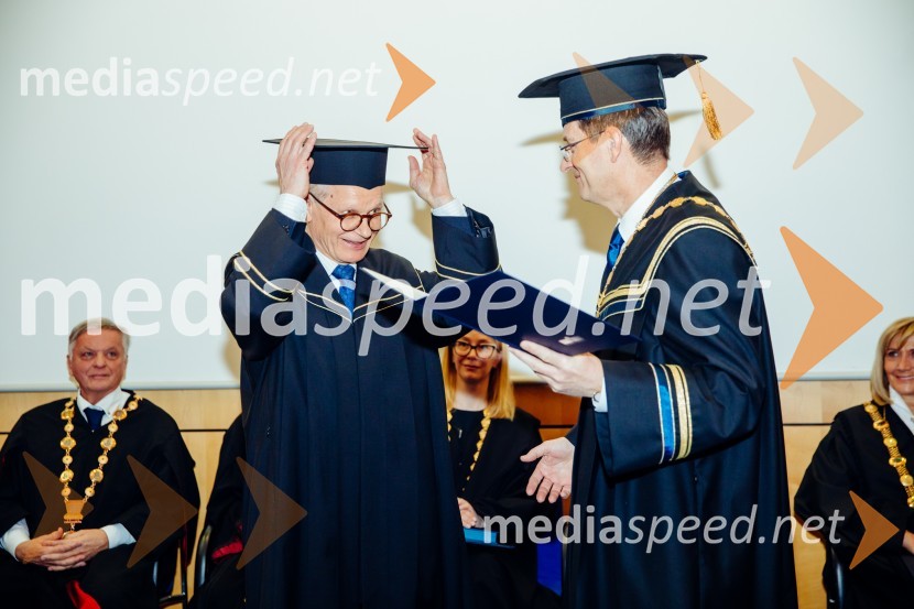 prof. dr. Heikki Ruskoaho; prof. dr. Zdravko Kačič, rektor Univerze v MariboruOb Rektorjevem dnevu podelili priznanja in nagrade Univerze v Mariboru