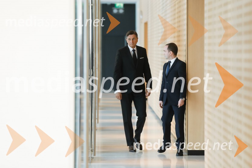  Borut Pahor, predsednik Republike Slovenije;  Aleksander Strel, vodja protokola RSPahor in Šarec gostila diplomatski zbor