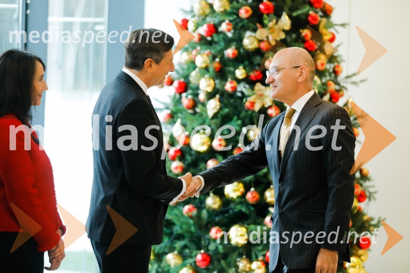  Borut Pahor, predsednik Republike Slovenije;  Boris Grigić, hrvaški veleposlanikPahor in Šarec gostila diplomatski zbor
