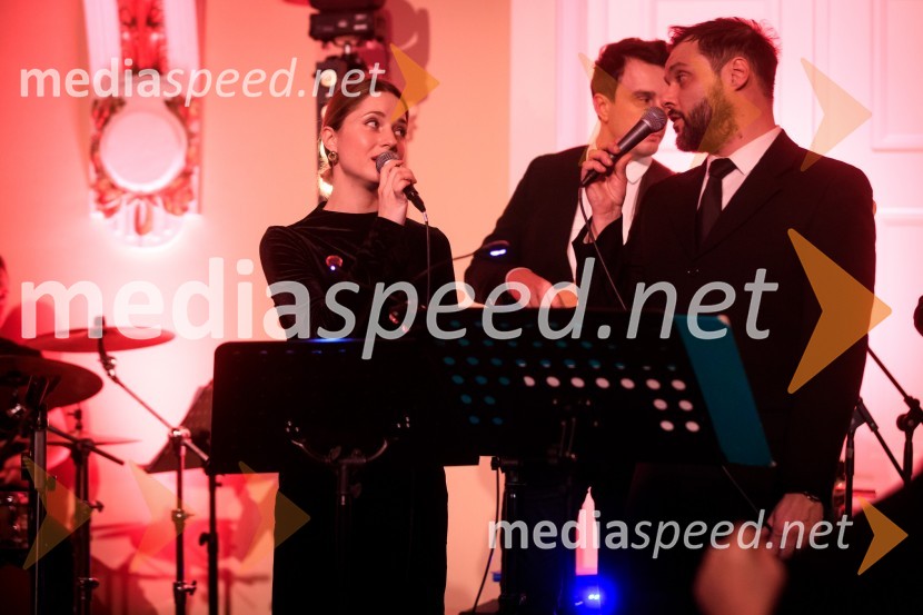  Lina Rahne, pevka;  Miha Rebernik, pevec, Gala Dance Orchestra30. veliki rotarijski ples