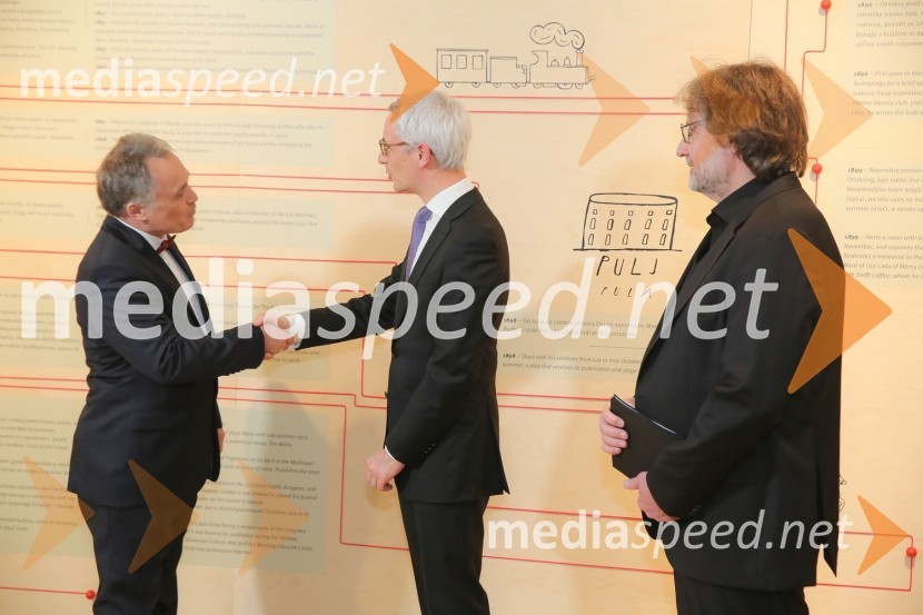  Tomaž Svete, skladatelj in dirigent, prejemnik nagrade Prešernovega sklada 2019; dr. Jernej Pikalo, minister za izobraževanje, znanost in šport  RS;  Vinko Möderndorfer, pisatelj, pesnik, režiser, dramatikPrešernova nagrajenca sta Bjanka Adžić Ursulov in Filip Robar Dorin
