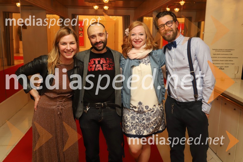  Ana Urbanc, igralka;  Nejc Ropret, igralec;  Mateja  Pucko, igralka;  Tomo Tomšič, igralecPopolni tujci, premiera predstave