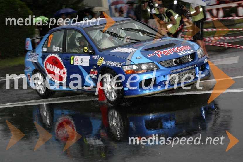 Posadka Marc/Logar (slo), Mitsubishi Lancer EVO IX6. Mobitel Rally Maribor
