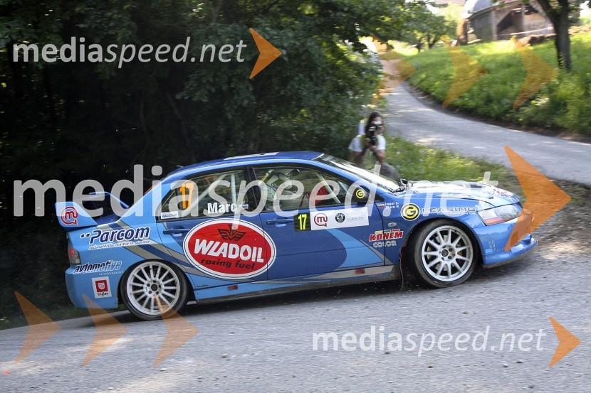 Posadka Marc/Logar (slo), Mitsubishi Lancer EVO IX6. Mobitel Rally Maribor