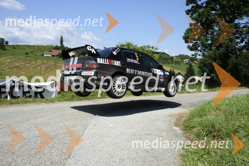 Posadka Gassner Jr./Bauer (d), Mitsubishi Lancer EVO IX6. Mobitel Rally Maribor